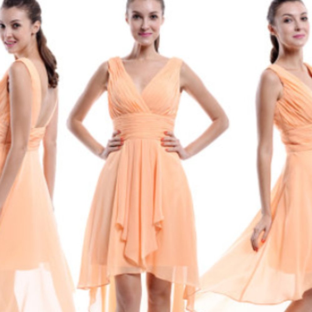 Peach dress bunsle